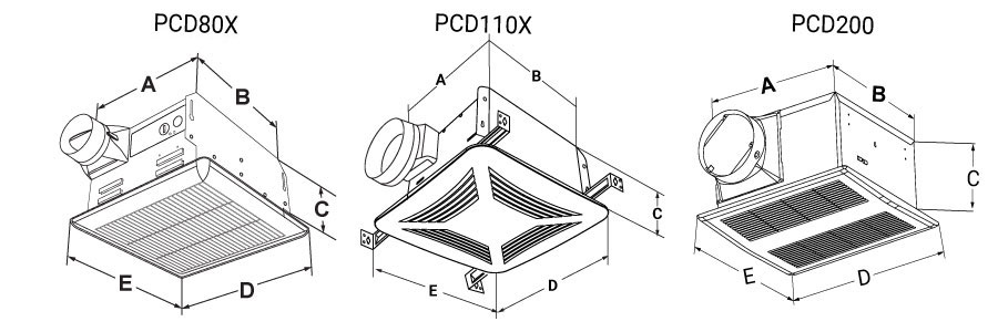 Dimensional drawing for the DC motor models.