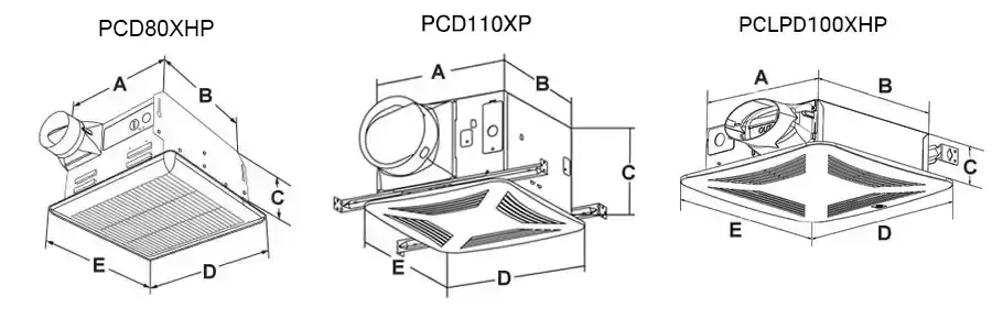 Dimensional drawing for the DC motor models.