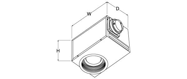 Dimensional drawing for the recessed vent light models.