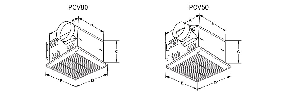 Dimensional drawing for the value series models.